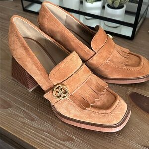 Tan Block Heel Women's Shoes